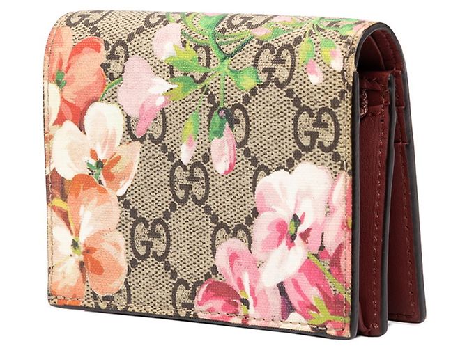 Portafoglio bi-fold Gucci GG Blooms Beige - vista 2