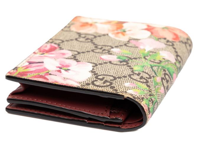 Portafoglio bi-fold Gucci GG Blooms Beige - vista 4