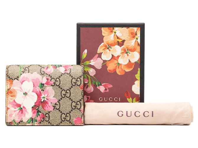 Portafoglio bi-fold Gucci GG Blooms Beige - vista 8