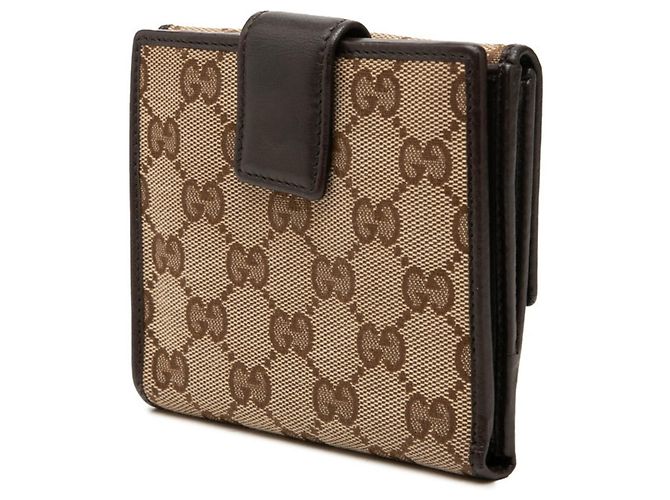 Portafoglio bi-fold Gucci GG Canvas Marrone - vista 2