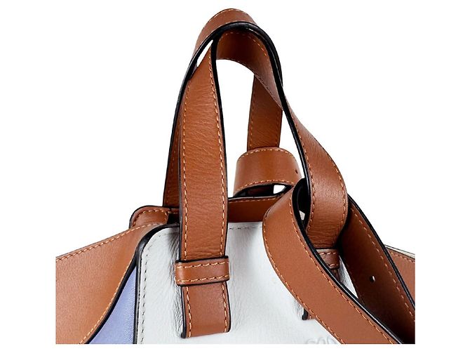 Loewe Hammock Piccola Borsa a mano/Borsa a tracolla in pelle Marrone Blu - vista 10