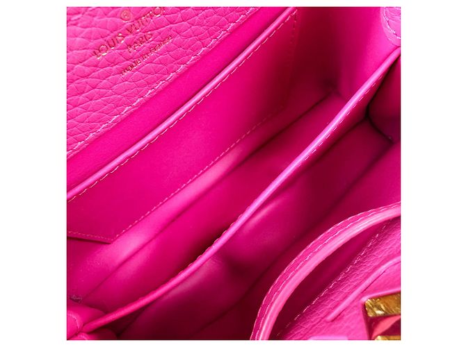Sac à main Louis Vuitton Capucines MINI en cuir Blanc - vue 5