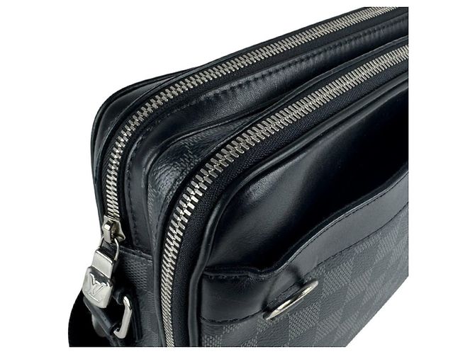 Borsa a tracolla Louis Vuitton Damier Graphite Marrone Nero - vista 7