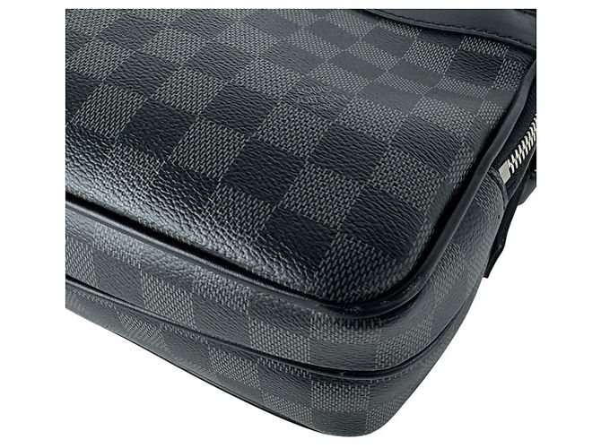 Borsa a tracolla Louis Vuitton Damier Graphite Marrone Nero - vista 8