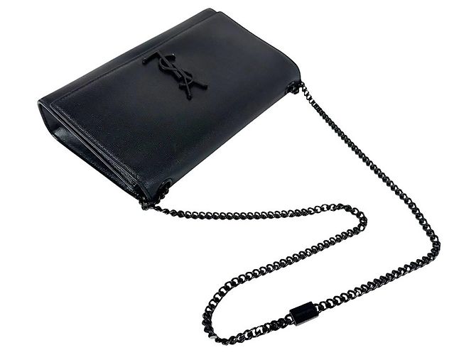 Autre Marque Borsa a tracolla in pelle nera Saint Laurent Nero - vista 10