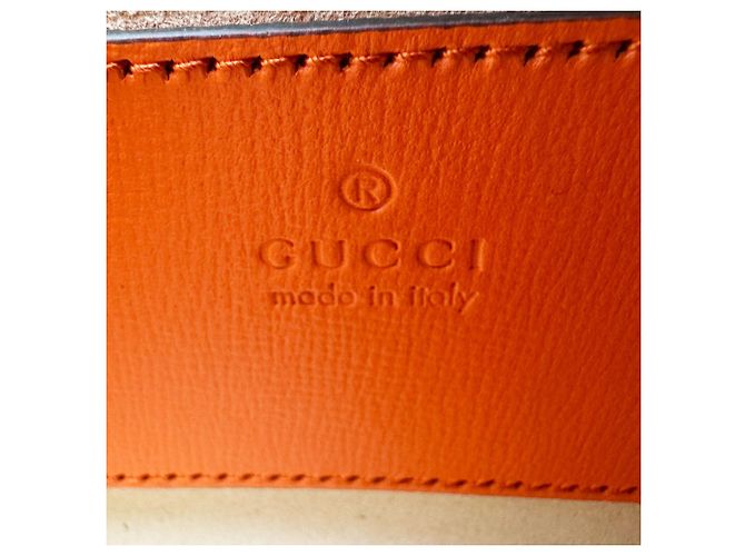 Borsa a tracolla Gucci in pelle arancione - vista 12