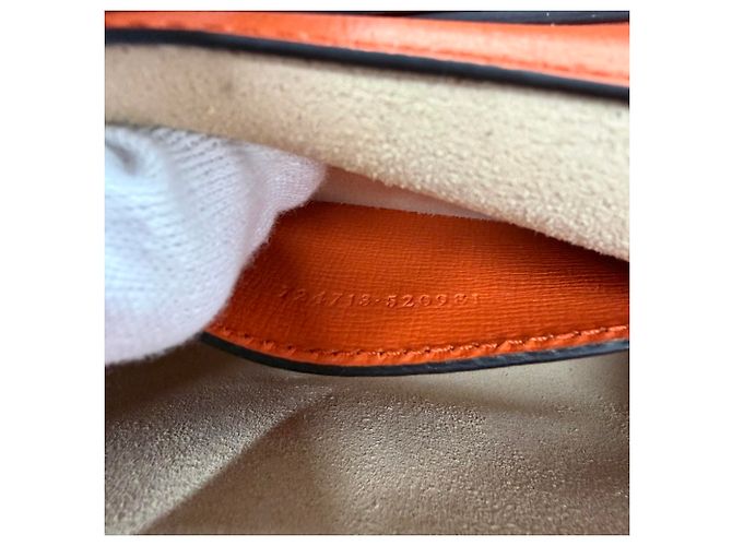 Borsa a tracolla Gucci in pelle arancione - vista 13