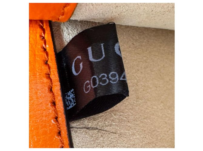 Borsa a tracolla Gucci in pelle arancione - vista 14
