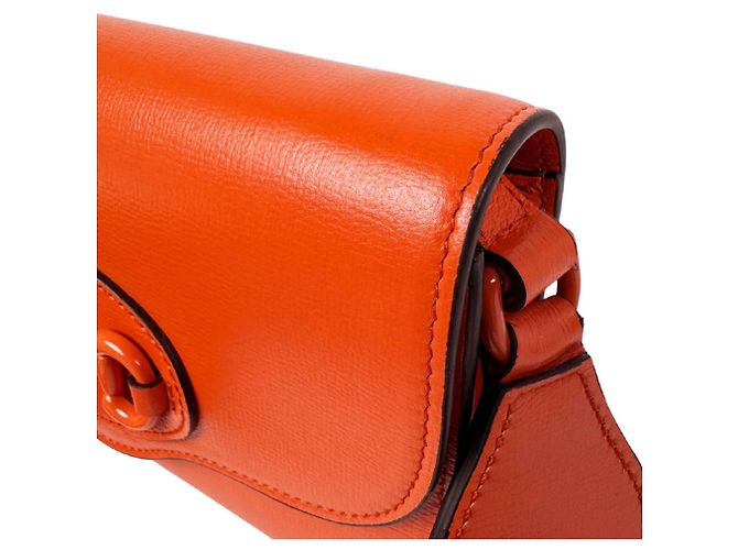 Borsa a tracolla Gucci in pelle arancione - vista 6