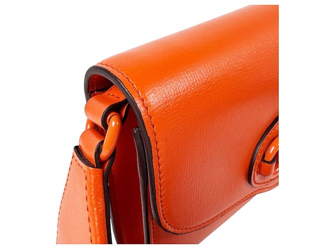 Borsa a tracolla Gucci in pelle arancione - vista 7