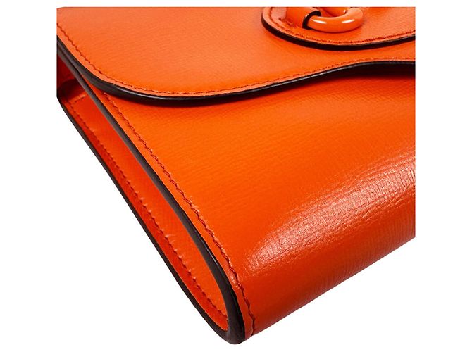 Borsa a tracolla Gucci in pelle arancione - vista 9