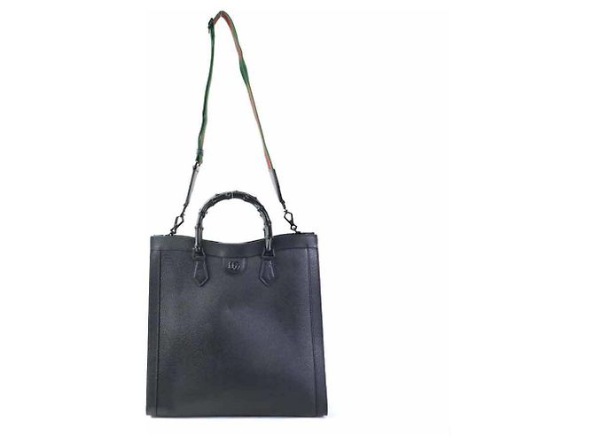 Borsa a mano/Borsa a tracolla Gucci Diana in pelle e bambù Nero - vista 15