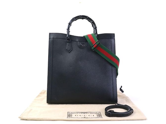 Borsa a mano/Borsa a tracolla Gucci Diana in pelle e bambù Nero - vista 17