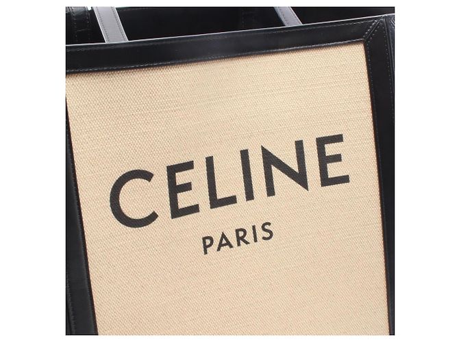 Cabas Céline Borsa Tote Large Square Celine Nero Beige - vista 4
