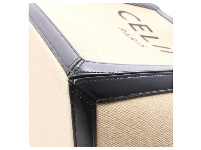 Cabas Céline Borsa Tote Large Square Celine Nero Beige - vista 5