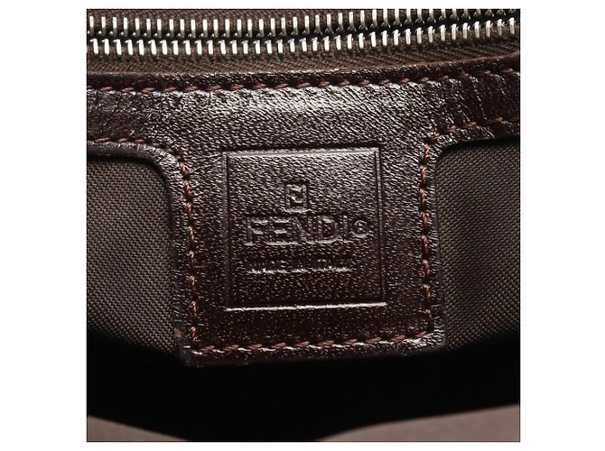 Bolso Tote Fendi Zucca Marrón y Negro de Cuero y Lona Castaño - vista 4