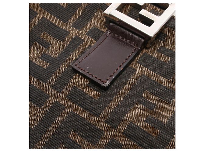 Bolso Tote Fendi Zucca Marrón y Negro de Cuero y Lona Castaño - vista 7