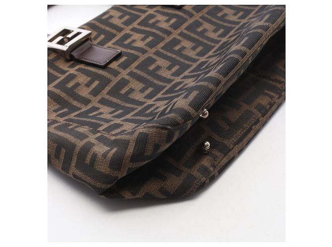 Bolso Tote Fendi Zucca Marrón y Negro de Cuero y Lona Castaño - vista 8