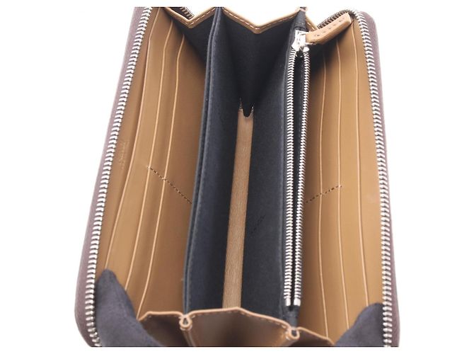 Fendi Diagonal Zucca Rundes Langportemonnaie Braun Schwarz - Ansicht 3