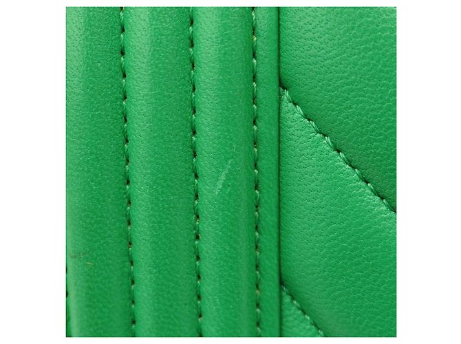 Le Boy Bolsa de Ombro Chanel Boy Chain em pele de cordeiro verde - vista 8