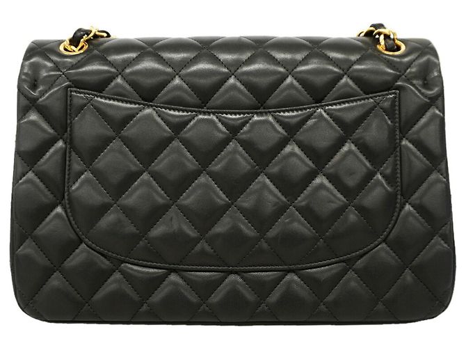 Borsa a tracolla Chanel in pelle d'agnello nera Nero - vista 10