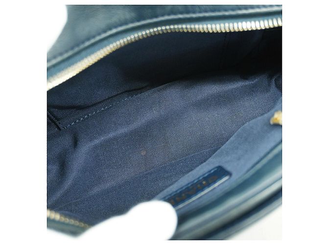 Borsa a spalla con catena Chanel Matelassé Blu navy - vista 4