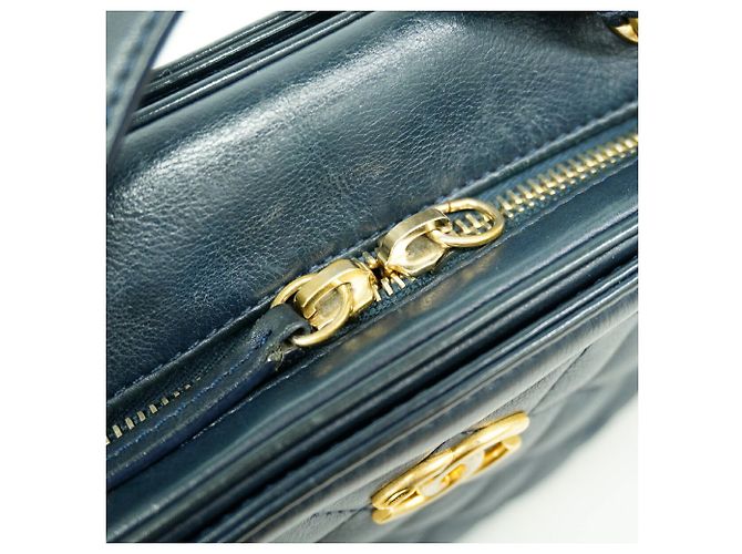 Borsa a spalla con catena Chanel Matelassé Blu navy - vista 6