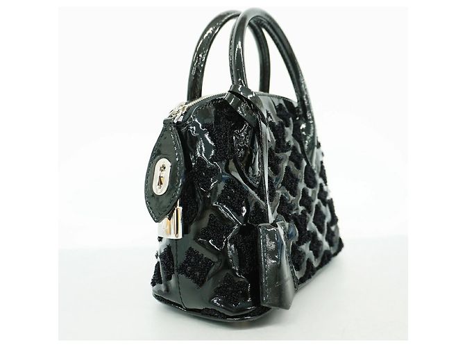 Borsa Louis Vuitton Monogram Vernis Lockit BB Bouclette Nero - vista 2
