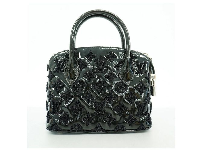 Borsa Louis Vuitton Monogram Vernis Lockit BB Bouclette Nero - vista 7