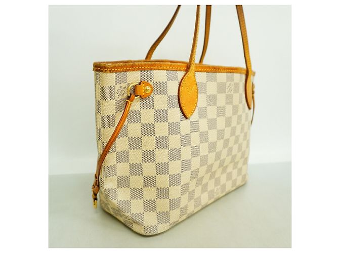 Saco Tote Louis Vuitton Damier Azur Neverfull PM Branco - vista 2