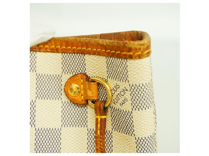 Saco Tote Louis Vuitton Damier Azur Neverfull PM Branco - vista 6