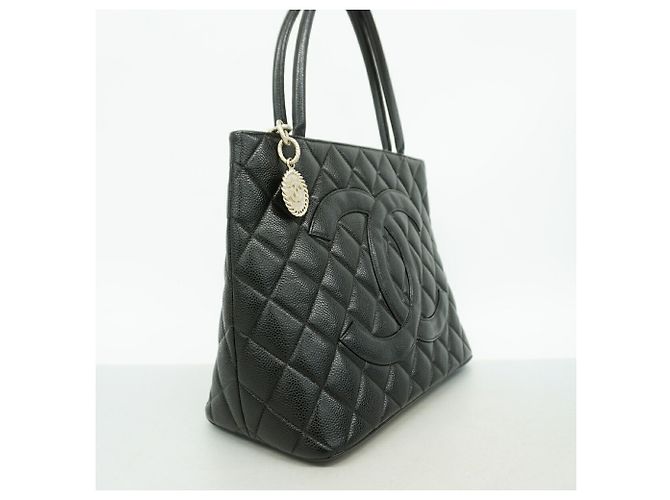 Bolso Tote Chanel de piel de becerro granulada negra Negro - vista 2
