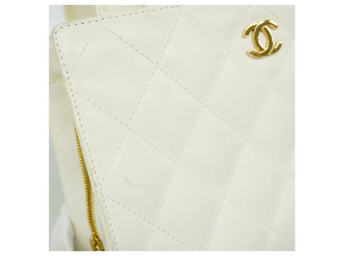 Saco Tote Chanel Wild Stitch em couro Branco - vista 10
