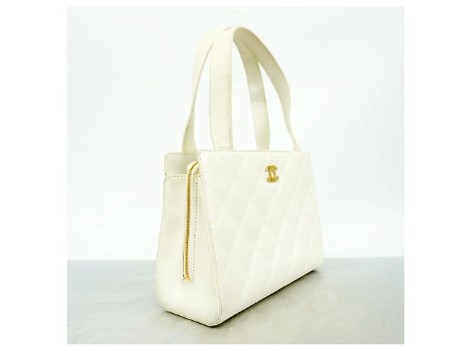 Saco Tote Chanel Wild Stitch em couro Branco - vista 2