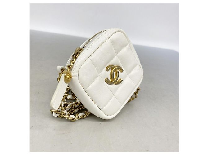 Timeless Chanel Matelassé Schultertasche mit Kette Weiß - Ansicht 2
