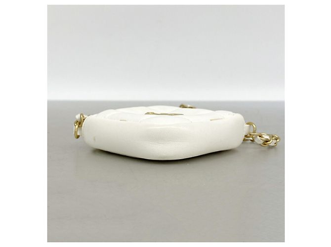 Timeless Chanel Matelassé Schultertasche mit Kette Weiß - Ansicht 3