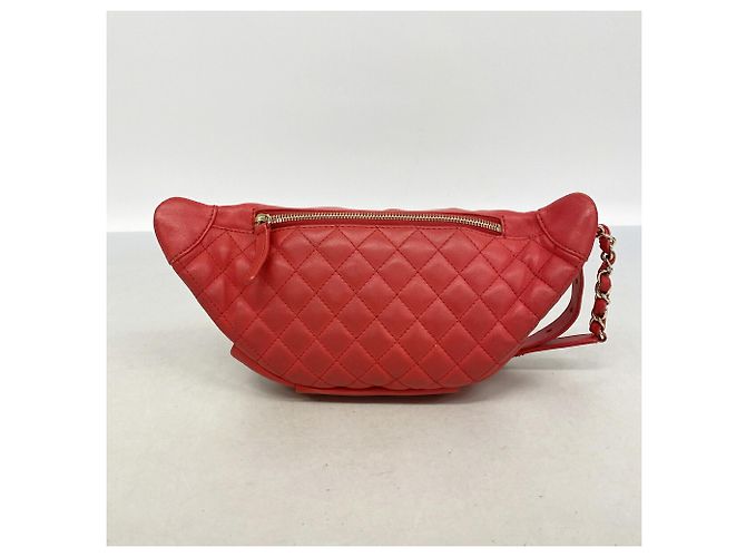 Timeless Borsa Sling Chanel Matelassé in pelle d'agnello Rosso - vista 10