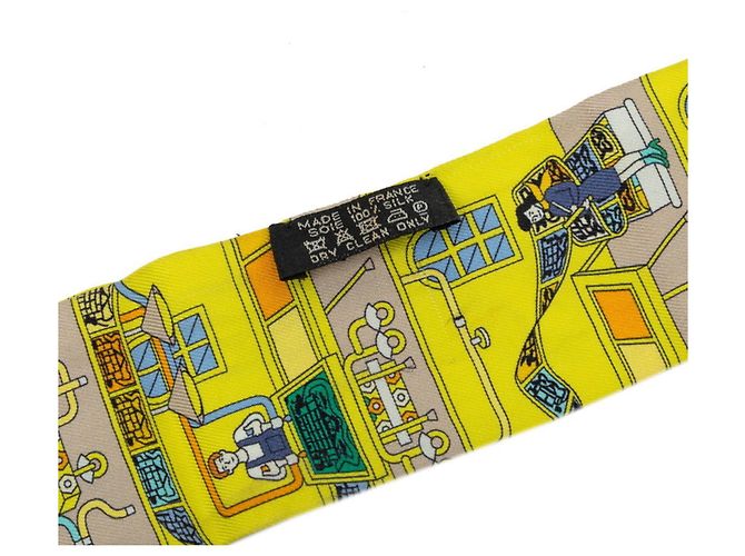 Foulard Hermès Twilly in seta giallo multicolore - vista 5
