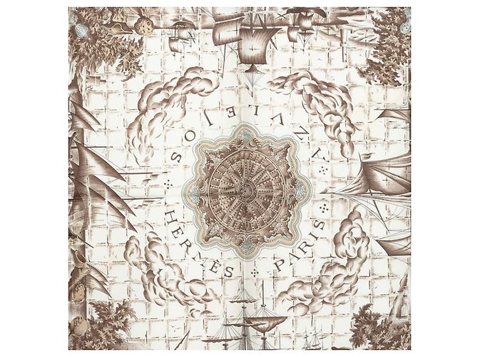 Hermès Foulard Hermes Carre 90 AZVLEJOS Marrone - vista 2