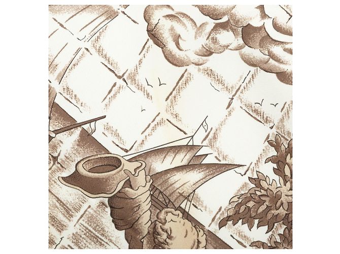 Hermès Foulard Hermes Carre 90 AZVLEJOS Marrone - vista 7