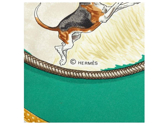 Hermès Foulard Hermes Carre 90 LE LAISSER COURRE Verde - vista 6