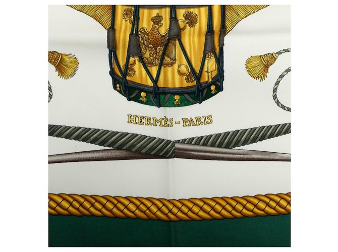 Silk In Hermès Hermes Carre 90 LES TAMBOURS Schal Mehrfarben Grün - Ansicht 6