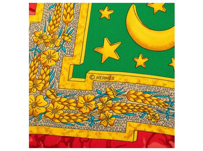 Hermès Hermes Carre 90 CARPE DIEM Scarf Red Multiple colors - view 4