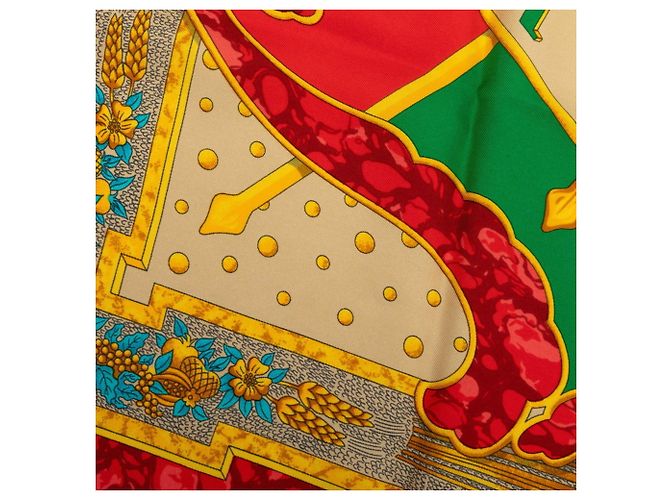 Hermès Hermes Carre 90 CARPE DIEM Scarf Red Multiple colors - view 5