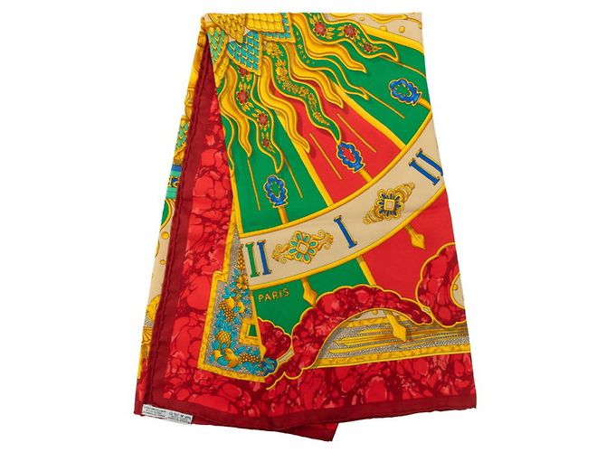 Hermès Hermes Carre 90 CARPE DIEM Scarf Red Multiple colors - view 6