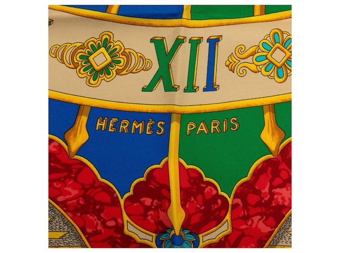 Hermès Hermes Carre 90 CARPE DIEM Scarf Red Multiple colors - view 7