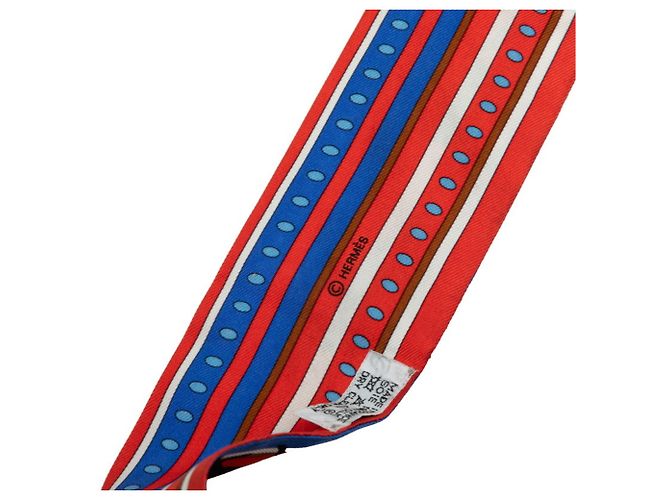 Hermès Foulard di seta Hermes Twilly Sequences Rosso Multicolore - vista 2