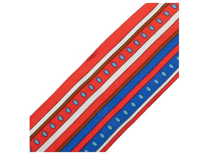 Hermès Foulard di seta Hermes Twilly Sequences Rosso Multicolore - vista 3