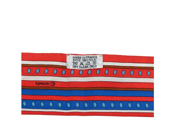 Hermès Foulard di seta Hermes Twilly Sequences Rosso Multicolore - vista 6