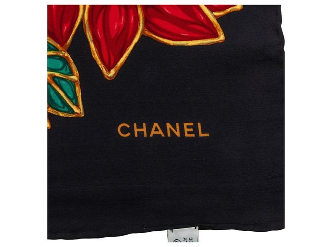 Foulard in seta Chanel Nero Multicolore Motivo Gioiello - vista 6